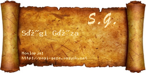 Sági Géza névjegykártya