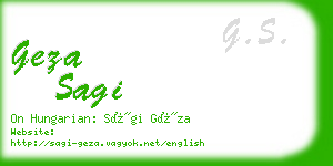 geza sagi business card